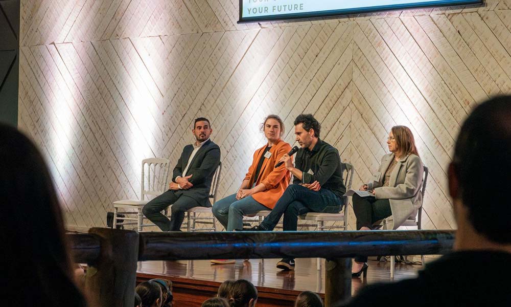 Mark Lazarus speaking on a panel