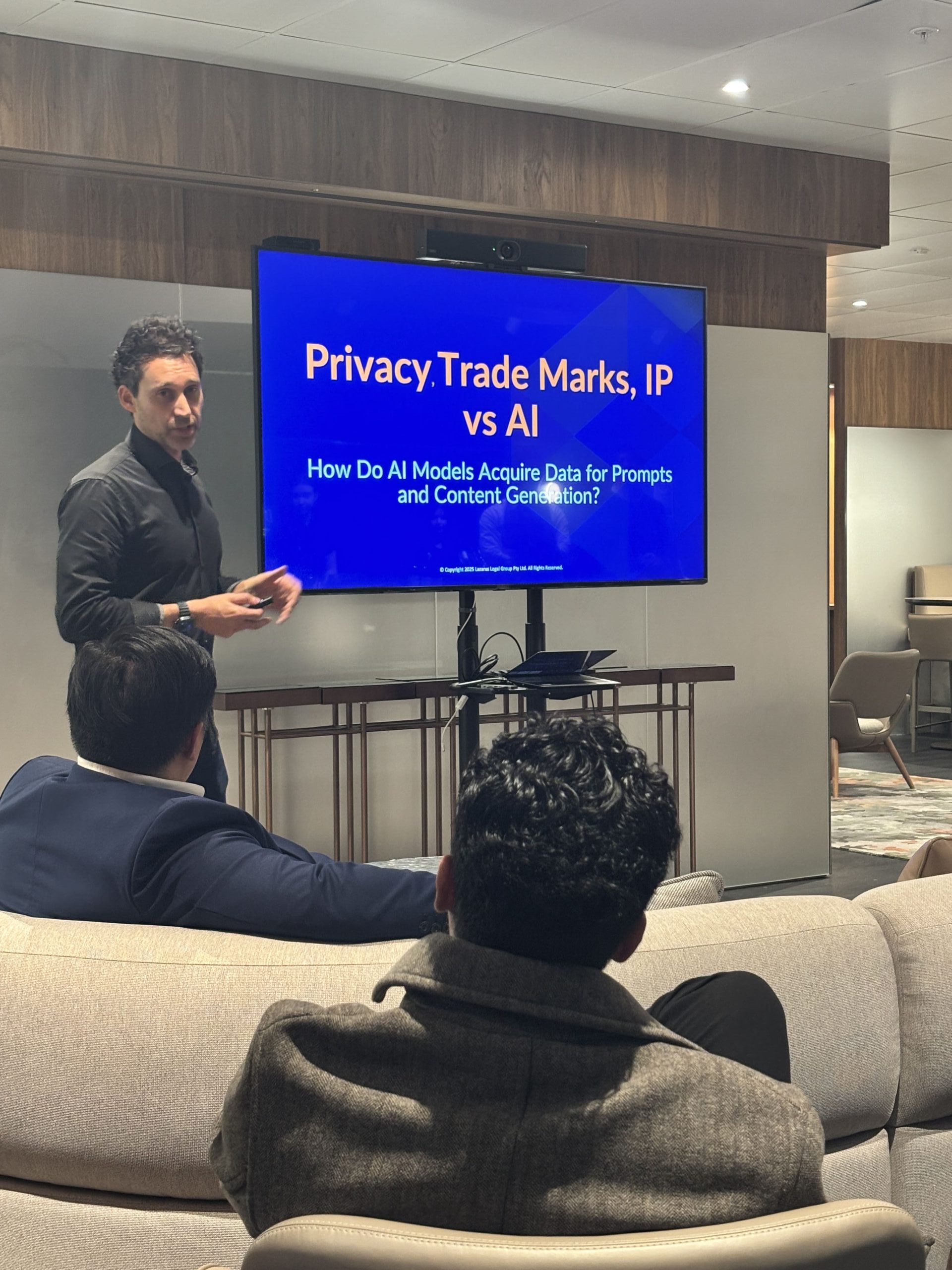 Mark Lazarus presenting AI and the Law, May 2025